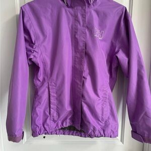Helly Hansen Purple Raincoat with Hood and Lightweight Design